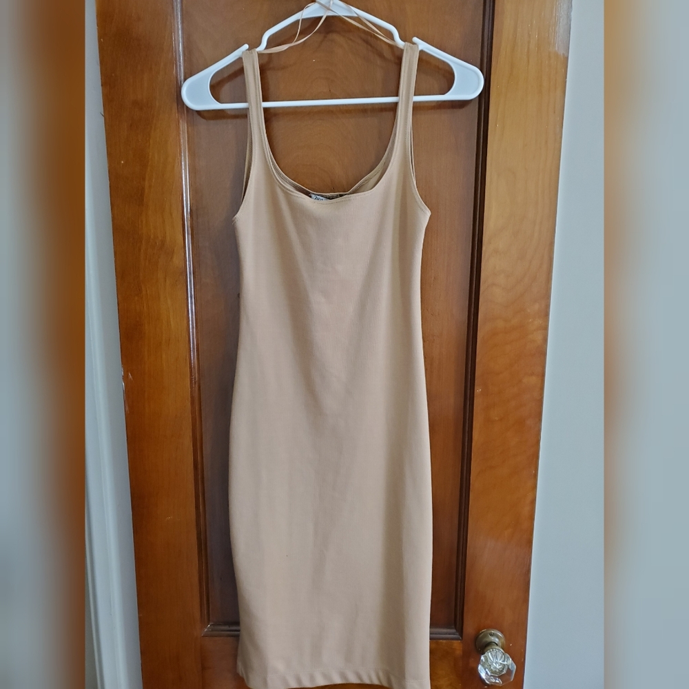 Zara Midi Brown/Beige Dress (NEW)